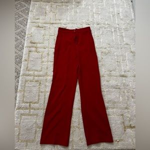 Zara XS red high waist wide leg pants